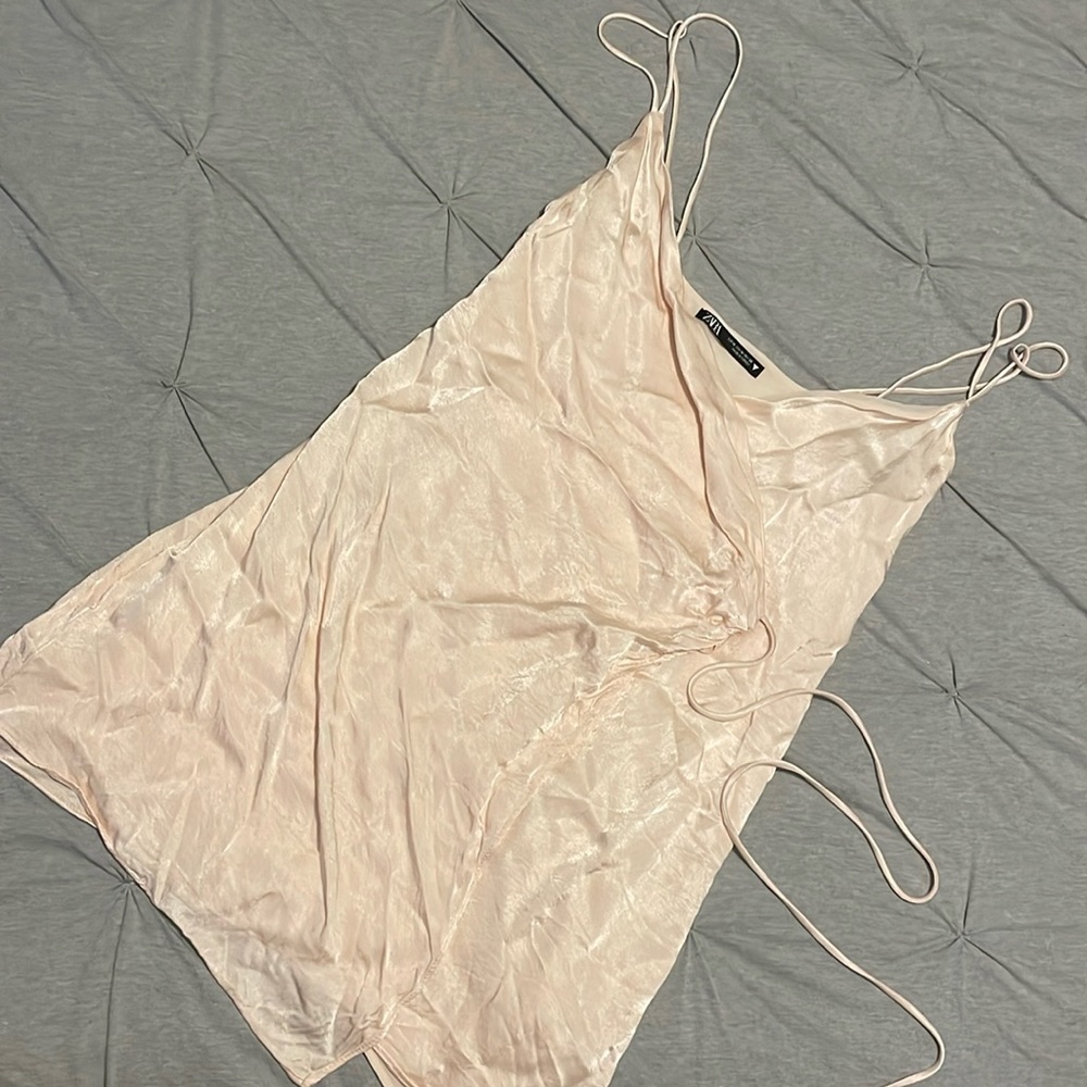 Light pink Zara wrap mini dress
